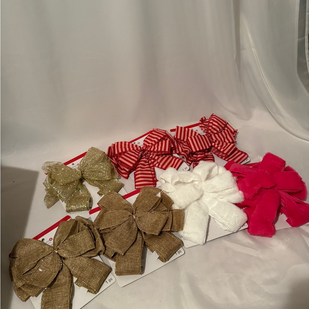 7 Tree Bows - Michaels Celebrate It - Red, White, Gold, Pink - BNWT